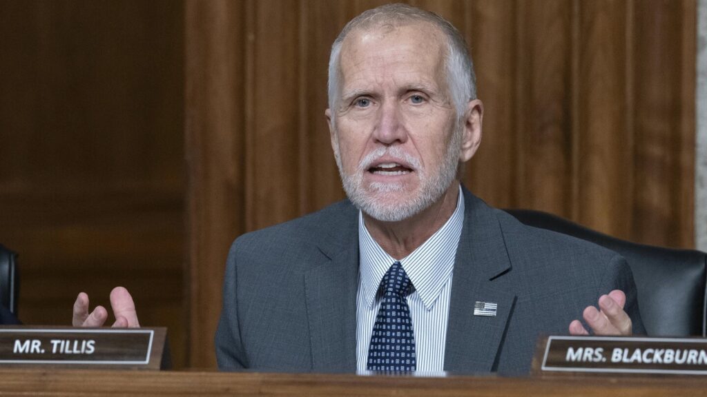 Republican Sen. Thom Tillis of North Carolina won't run in 2026 after opposing Trump's bill
