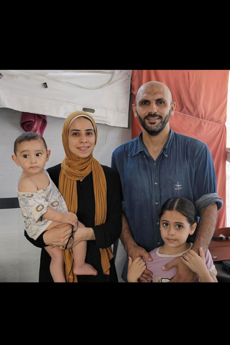 Maram Humaid in Gaza with her husband and children [Maram Humaid/media]