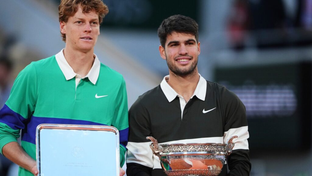 Jannik Sinner faces Carlos Alcaraz at Wimbledon in a rematch of their epic French Open final Jannik Sinner faces Carlos Alcaraz at Wimbledon in a rematch of their epic French Open final
