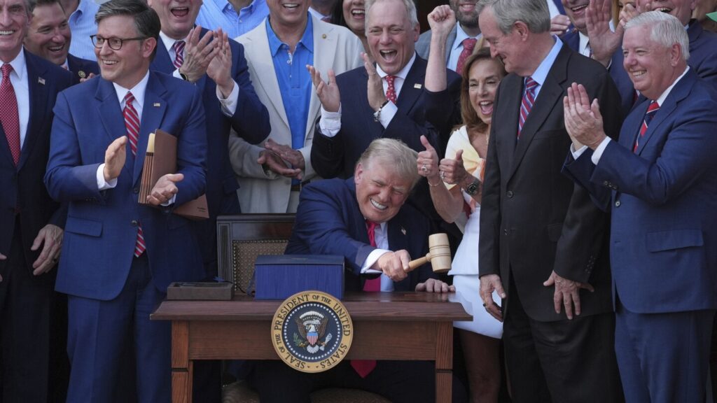 Trump signs his tax and spending cut bill at the White House July 4 picnic Trump signs his tax and spending cut bill at the White House July 4 picnic