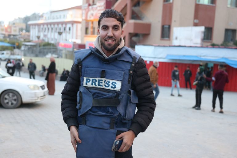 Moaz Abu Taha, a Palestinian journalist who had worked with some Palestinian and international outlets, walks in a lot in Khan Yunis in the southern Gaza Strip on January 18, 2025.