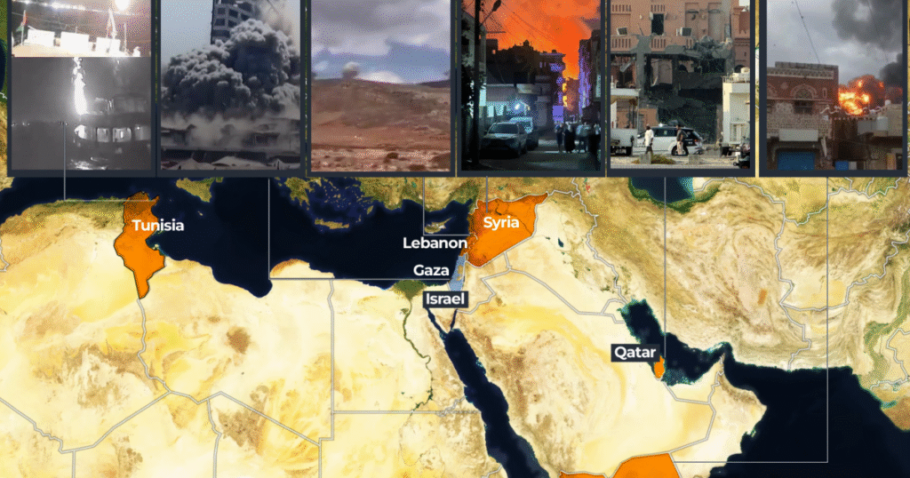 Maps: Israel has attacked six countries in the past 72 hours Maps: Israel has attacked six countries in the past 72 hours