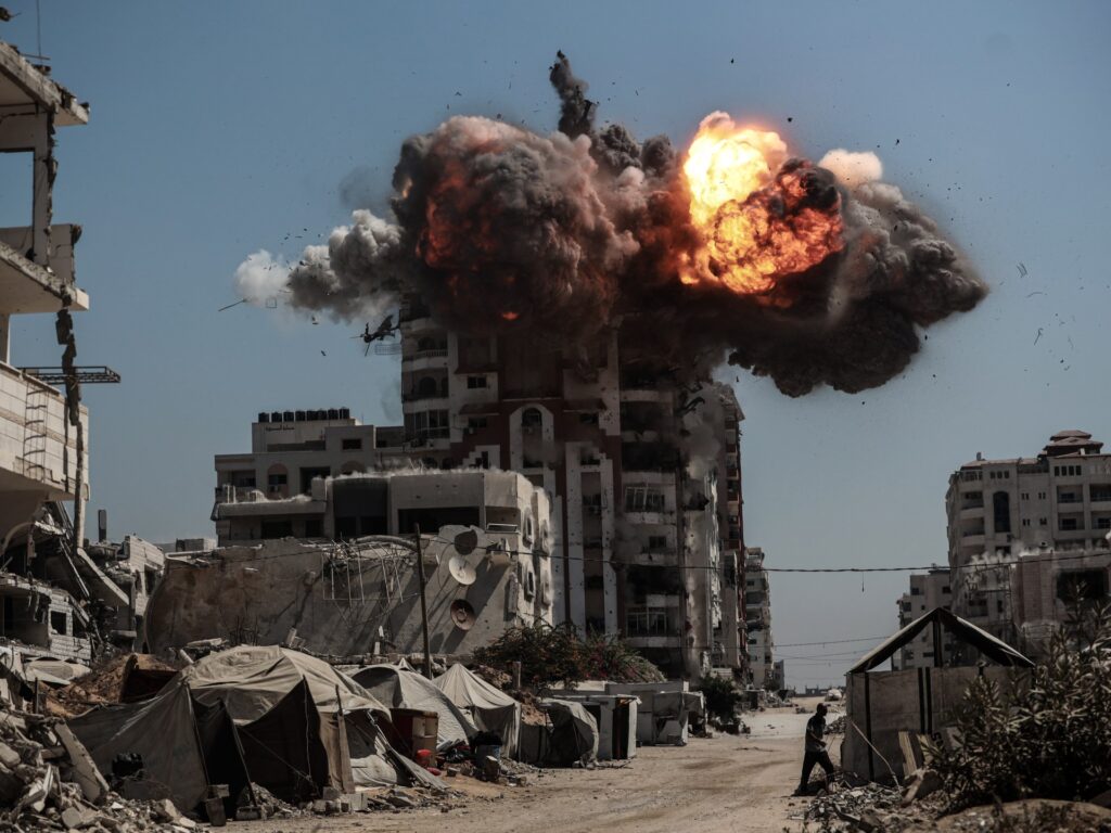 Israel flattens more Gaza towers as strikes kill 53 and famine toll rises