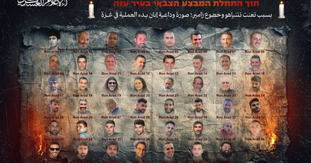 Hamas posts ‘farewell picture’ of 48 captives as Israel destroys Gaza City Hamas posts ‘farewell picture’ of 48 captives as Israel destroys Gaza City