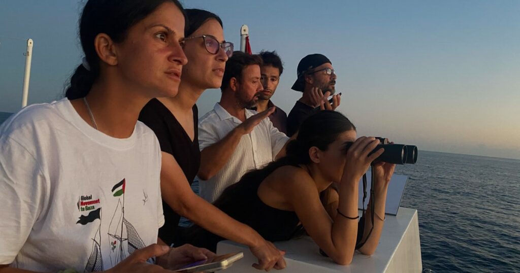 Amid drone attacks, activists confront fear and hope on Gaza flotilla Amid drone attacks, activists confront fear and hope on Gaza flotilla