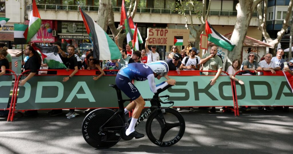 Israeli team out of top Italian cycling race over Gaza war protest concerns Israeli team out of top Italian cycling race over Gaza war protest concerns