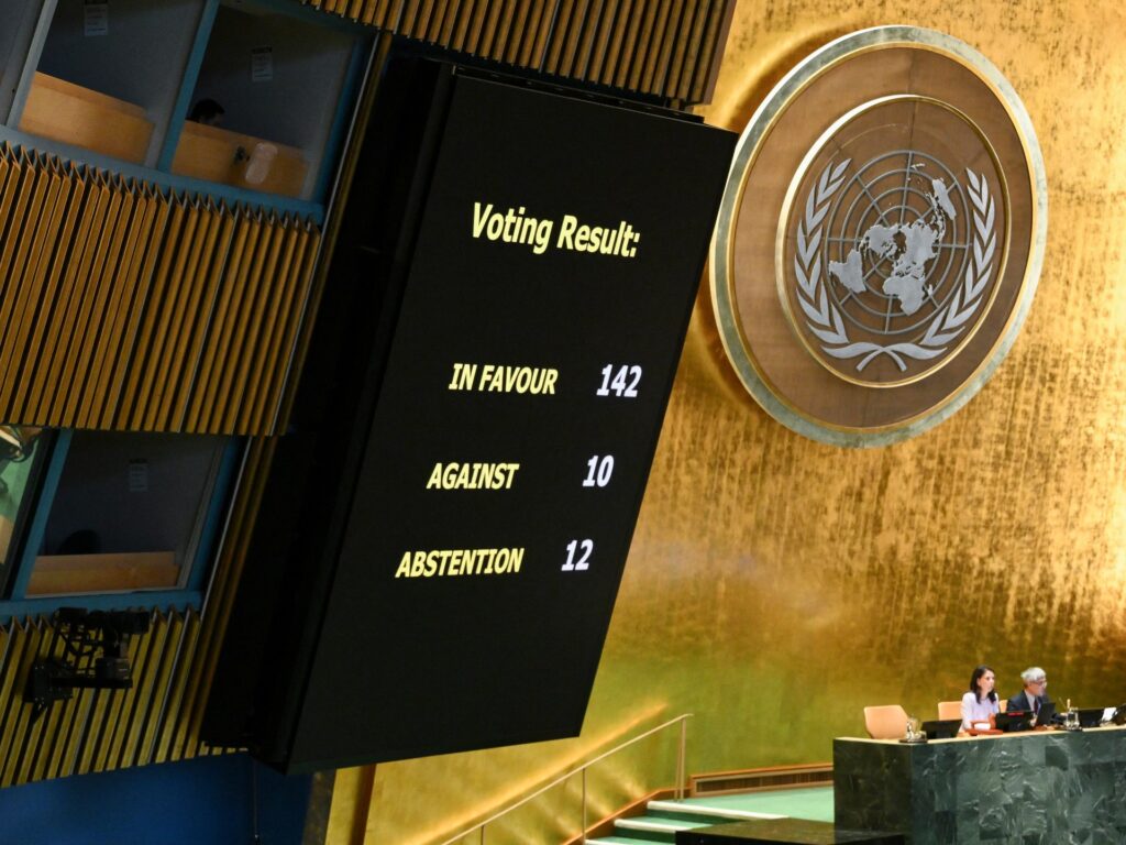 UN General Assembly backs two-state push for Israel and Palestine