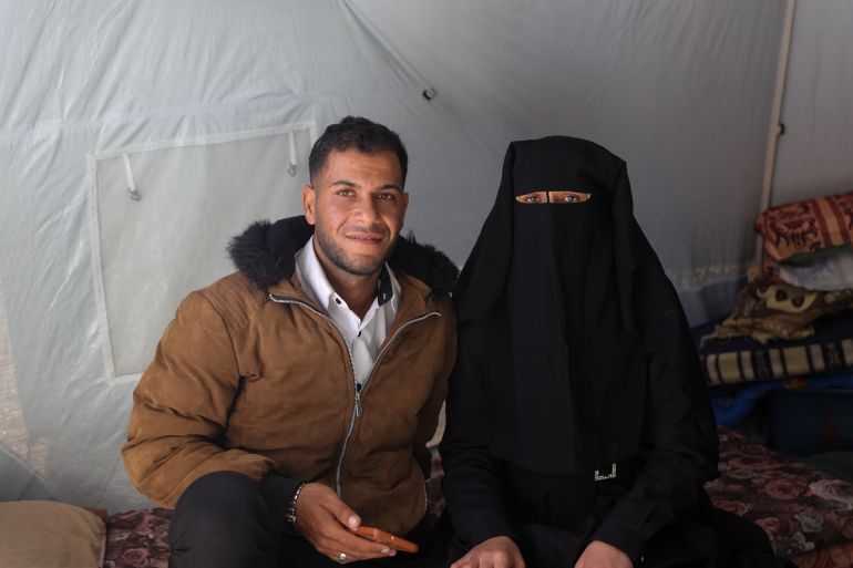 The groom Mustafa Al-Borsh and his bride Nesma