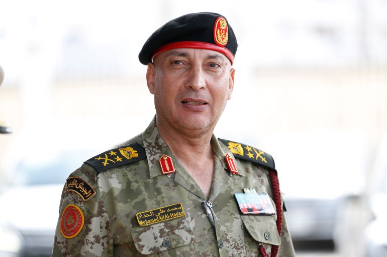 FILE - Libya's army chief of staff Gen. Muhammad Ali Ahmad al-Haddad poses for a photo in Tripoli, Libya, Oct. 3, 2022. (AP Photo/Yousef Murad, File)