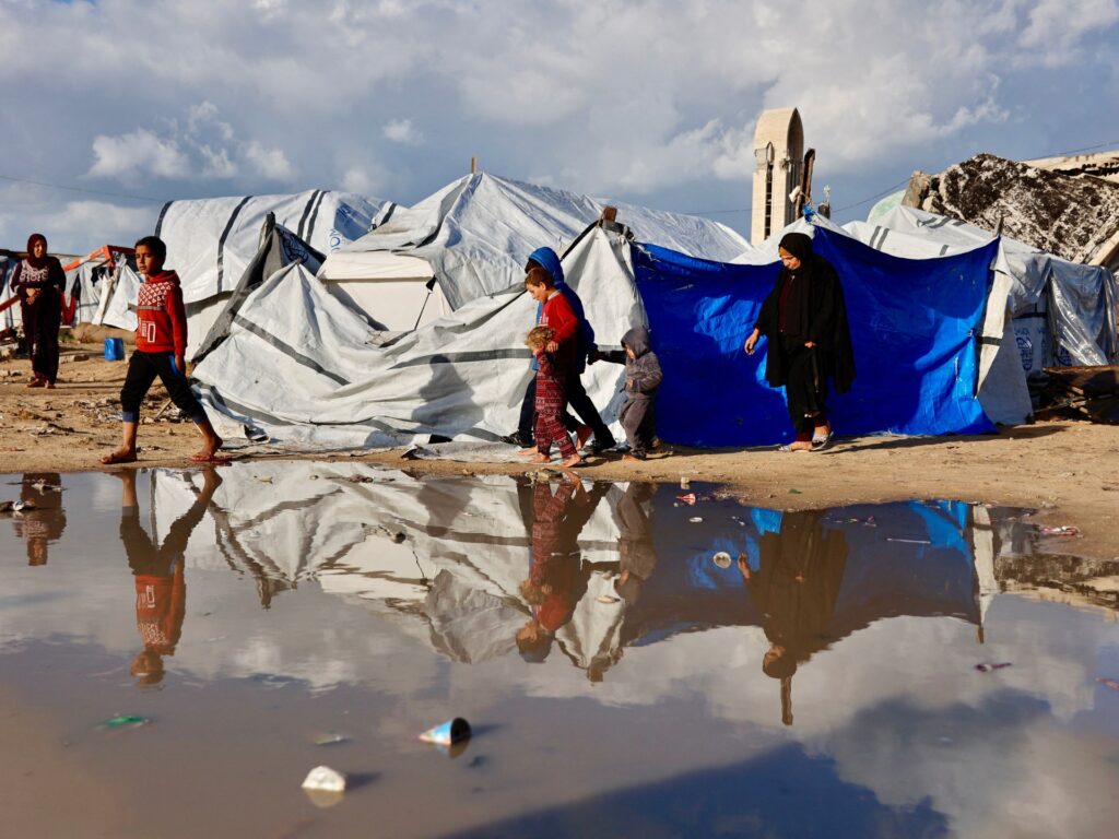 Tents flooded by heavy rains in Gaza amid calls for Israel to let in aid Tents flooded by heavy rains in Gaza amid calls for Israel to let in aid