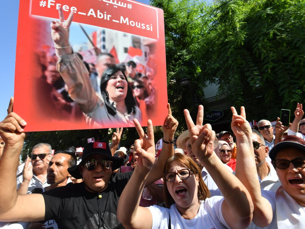 Tunisia sentences opposition leader Abir Moussi to 12 years in jail Tunisia sentences opposition leader Abir Moussi to 12 years in jail