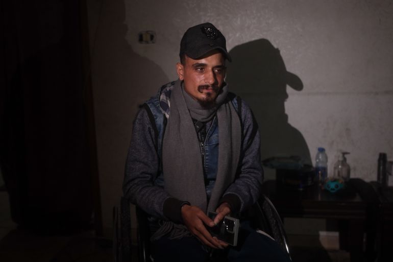 Diaa Abu Nahl in his wheelchair