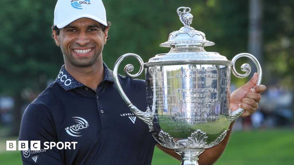 Englishman wins golf's US PGA Championship for first time in more than a centuryEngland's Aaron Rai wins the first major title of his career with a magnificent final-round 65 in the US PGA Championship at Aronimink.3 hrs agoGolf Englishman wins golf's US PGA Championship for first time in more than a centuryEngland's Aaron Rai wins the first major title of his career with a magnificent final-round 65 in the US PGA Championship at Aronimink.3 hrs agoGolf