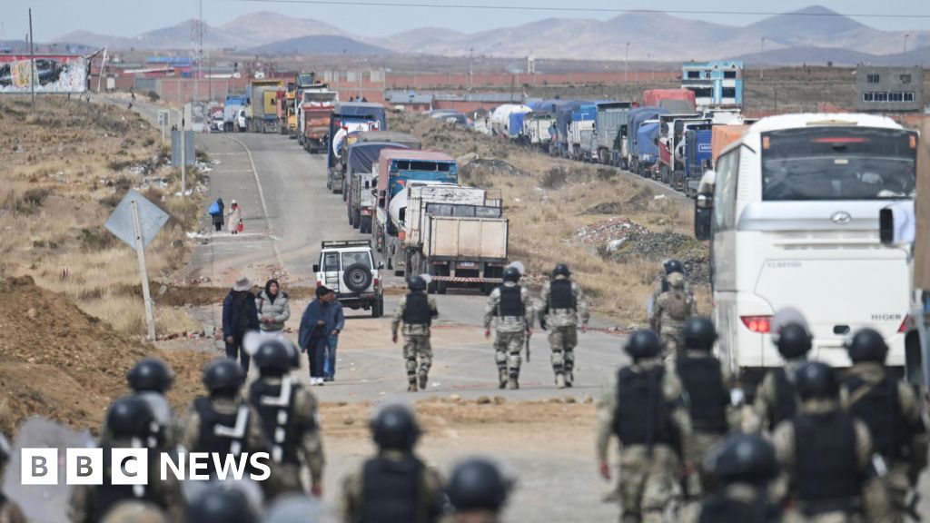 Bolivian minister's convoy ambushed while overseeing roadblock clearanceSecurity forces were met by resistance while attempting to clear highway barriers, amid unrest over the government's economic policies.1 hr agoLatin America Bolivian minister's convoy ambushed while overseeing roadblock clearanceSecurity forces were met by resistance while attempting to clear highway barriers, amid unrest over the government's economic policies.1 hr agoLatin America