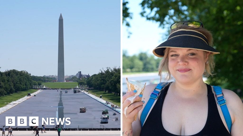 'It looks black' – Americans react to Reflecting Pool's completed paint jobAfter weeks of renovation, water has begun refilling the historic pool, which has been coated in a colour named "American flag blue".5 hrs agoUS & Canada 'It looks black' - Americans react to Reflecting Pool's completed paint jobAfter weeks of renovation, water has begun refilling the historic pool, which has been coated in a colour named "American flag blue".5 hrs agoUS & Canada