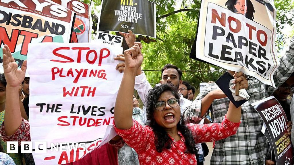 India temporarily bans Telegram over exam paper leak concerns The NEET exam had earlier been scrapped over allegations of a paper leak, sparking massive protests.28 mins agoAsia India temporarily bans Telegram over exam paper leak concerns The NEET exam had earlier been scrapped over allegations of a paper leak, sparking massive protests.28 mins agoAsia
