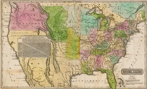 Getty Images A historic map of the US from 1928