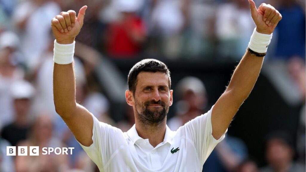 Djokovic breaks Federer's Wimbledon record to reach quartersNovak Djokovic claims the all-time record for most men's singles match wins at Wimbledon by beating qualifier Roman Safiullin to reach the quarter-finals.2 hrs agoTennis Djokovic breaks Federer's Wimbledon record to reach quartersNovak Djokovic claims the all-time record for most men's singles match wins at Wimbledon by beating qualifier Roman Safiullin to reach the quarter-finals.2 hrs agoTennis