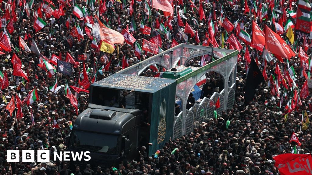 Huge crowds fill Tehran streets for Khamenei's funeral processionMany people were waving Iranian flags and red banners symbolising vengeance for the former supreme leader's war death.4 hrs agoMiddle East Huge crowds fill Tehran streets for Khamenei's funeral processionMany people were waving Iranian flags and red banners symbolising vengeance for the former supreme leader's war death.4 hrs agoMiddle East