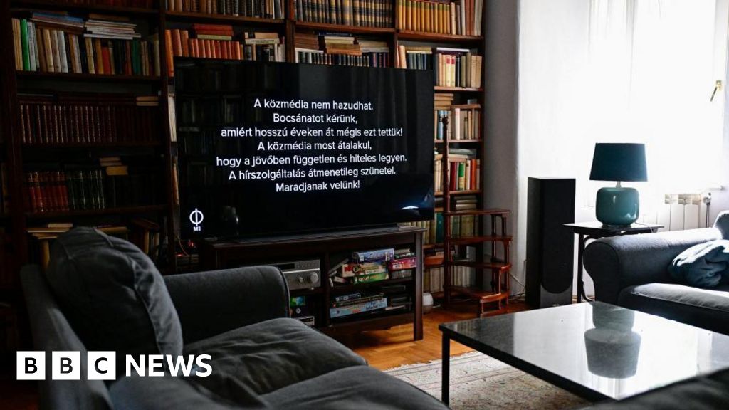 Hungary's public news broadcasts halted in bid to scrap Orban-era propagandaThe country's main state TV channel displayed a message saying it was "sorry" for lying on Tuesday.3 hrs agoEurope Hungary's public news broadcasts halted in bid to scrap Orban-era propagandaThe country's main state TV channel displayed a message saying it was "sorry" for lying on Tuesday.3 hrs agoEurope