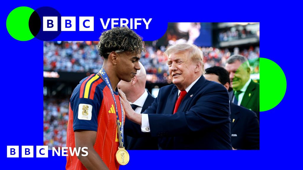 Misleading posts about Trump at World Cup final viewed by millionsSome of the most viral posts focus on US President Donald Trump and Spain's wonderkid Lamine Yamal.13 hrs agoEurope Misleading posts about Trump at World Cup final viewed by millionsSome of the most viral posts focus on US President Donald Trump and Spain's wonderkid Lamine Yamal.13 hrs agoEurope