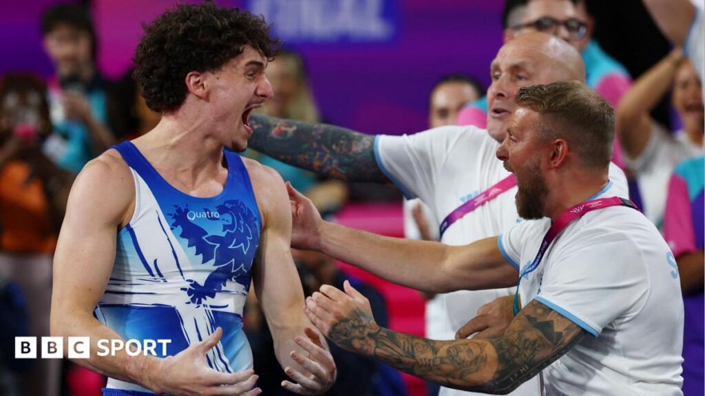 Gymnast Ward goes from Glasgow dreamer to gold medallistTwelve years ago, a young Reuben Ward watched wide-eyed as Dan Keatings won gymnastics gold for Scotland in Glasgow. Now he celebrates achieving the same feat in the 2026 Commonwealth Games.2 hrs agoCommonwealth Games Gymnast Ward goes from Glasgow dreamer to gold medallistTwelve years ago, a young Reuben Ward watched wide-eyed as Dan Keatings won gymnastics gold for Scotland in Glasgow. Now he celebrates achieving the same feat in the 2026 Commonwealth Games.2 hrs agoCommonwealth Games