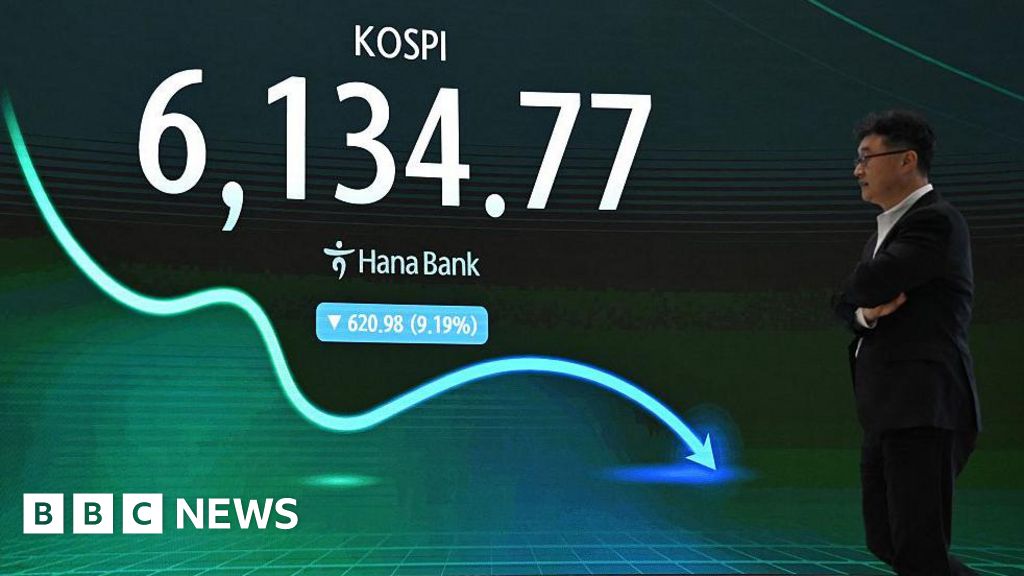 Chip firms fall in US and Asia as AI jitters rattle investorsTrading on South Korea's Kospi index was paused temporarily on Tuesday morning after sliding by 8%.33 mins ago Chip firms fall in US and Asia as AI jitters rattle investorsTrading on South Korea's Kospi index was paused temporarily on Tuesday morning after sliding by 8%.33 mins ago