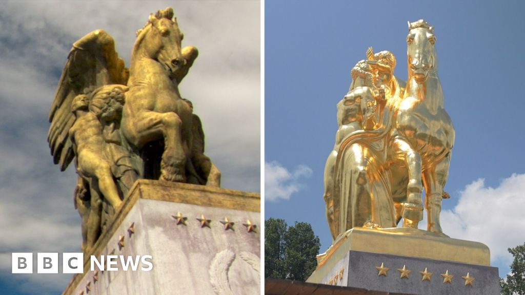Worth $5m? Visitors react to renovated Washington horse statuesThe Trump Administration has regilded the Arts of War statues near the Lincoln Memorial with 23.75-karat gold.1 hr agoUS & Canada Worth $5m? Visitors react to renovated Washington horse statuesThe Trump Administration has regilded the Arts of War statues near the Lincoln Memorial with 23.75-karat gold.1 hr agoUS & Canada
