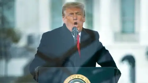 Getty Images US President Donald Trump speaks to supporters from The Ellipse near the White House on January 6, 2021, in Washington, DC