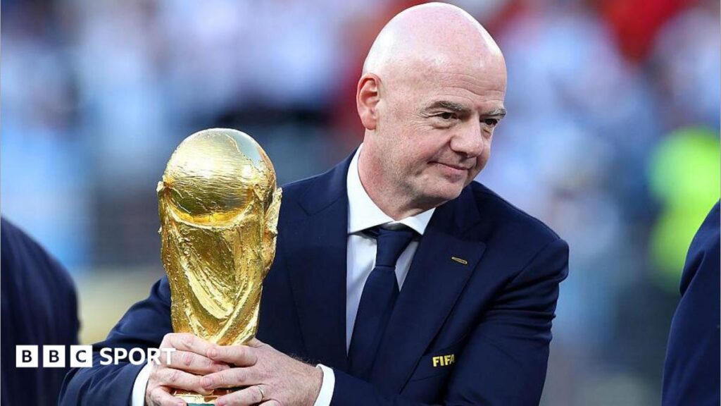 A bruising 24 hours – what next for Fifa and under-pressure Infantino?Pressure is building on Gianni Infantino. Can he survive as Fifa president after the implosion of the controversial World Cup investment plan?8 hrs agoFootball A bruising 24 hours - what next for Fifa and under-pressure Infantino?Pressure is building on Gianni Infantino. Can he survive as Fifa president after the implosion of the controversial World Cup investment plan?8 hrs agoFootball