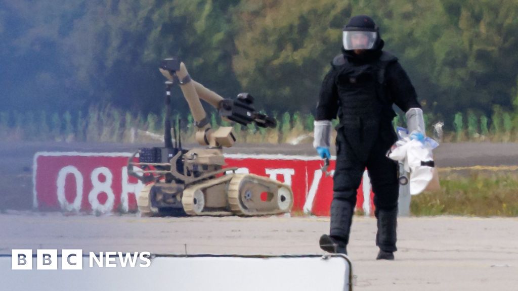 Could Russia be involved in German airport drone-bomb?The BBC has seen evidence from previous cases that Russian-linked proxies not only handled drones and explosives, but also delivered them to Germany.3 hrs agoEurope Could Russia be involved in German airport drone-bomb?The BBC has seen evidence from previous cases that Russian-linked proxies not only handled drones and explosives, but also delivered them to Germany.3 hrs agoEurope