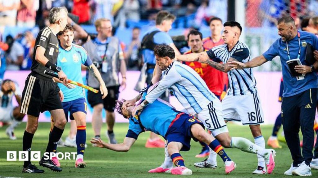 Argentina's Paredes banned for 10 games after World Cup final clashesFifa ban Argentina midfielder Leandro Paredes for 10 matches over his role in clashes with Spanish players after the World Cup final.4 hrs agoWorld Cup Argentina's Paredes banned for 10 games after World Cup final clashesFifa ban Argentina midfielder Leandro Paredes for 10 matches over his role in clashes with Spanish players after the World Cup final.4 hrs agoWorld Cup