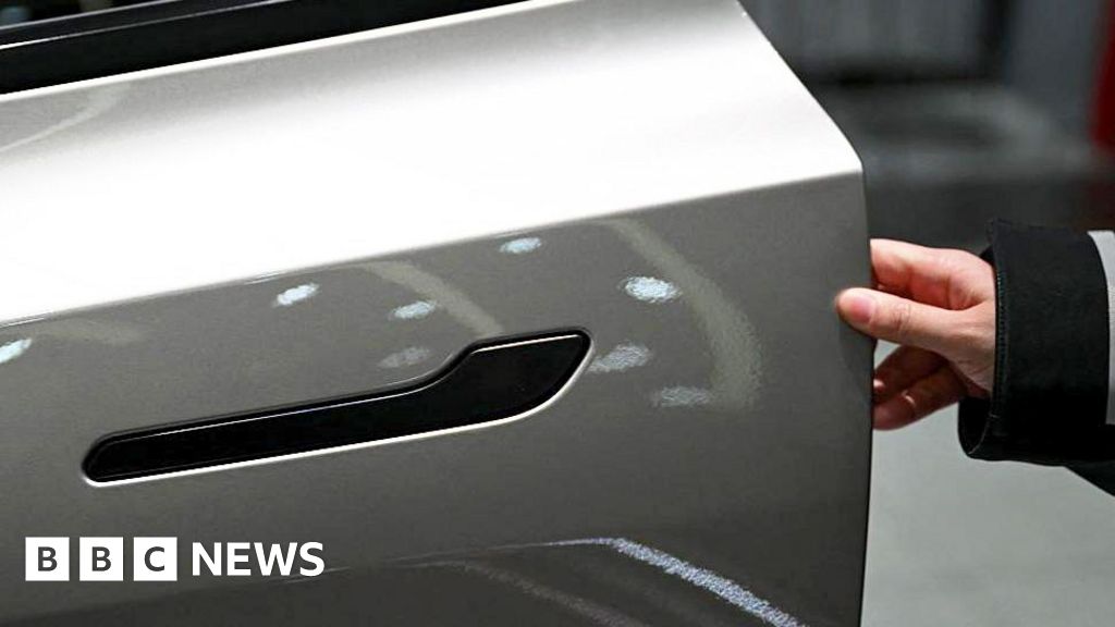 Nearly three million Teslas recalled in China over hidden door handlesOther brands affected by the recall include Chinese carmakers XPeng, Xiaomi and Geely.2 hrs agoBusiness Nearly three million Teslas recalled in China over hidden door handlesOther brands affected by the recall include Chinese carmakers XPeng, Xiaomi and Geely.2 hrs agoBusiness