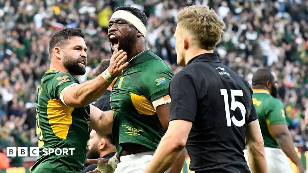 South Africa hold off All Blacks fightback to level seriesWorld champions South Africa deliver a powerful first-half performance as they edge past New Zealand and level 'Rugby's Greatest Rivalry' series at 1-1.6 hrs agoRugby Union South Africa hold off All Blacks fightback to level seriesWorld champions South Africa deliver a powerful first-half performance as they edge past New Zealand and level 'Rugby's Greatest Rivalry' series at 1-1.6 hrs agoRugby Union