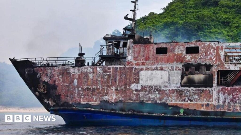 LIVEFive dead and 86 missing after ferry catches fire in PhilippinesThe fire broke out while the vessel was on its way to a popular tourist spot in the Palawan province, the country's coastguard says. LIVEFive dead and 86 missing after ferry catches fire in PhilippinesThe fire broke out while the vessel was on its way to a popular tourist spot in the Palawan province, the country's coastguard says.