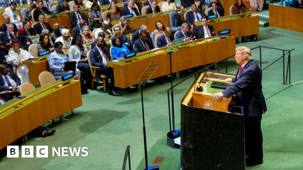 American power, AI and a walkout – key moments from Trump's UN speechBBC correspondents who covered the president's address on Tuesday assess five key moments.2 hrs agoWorld American power, AI and a walkout - key moments from Trump's UN speechBBC correspondents who covered the president's address on Tuesday assess five key moments.2 hrs agoWorld