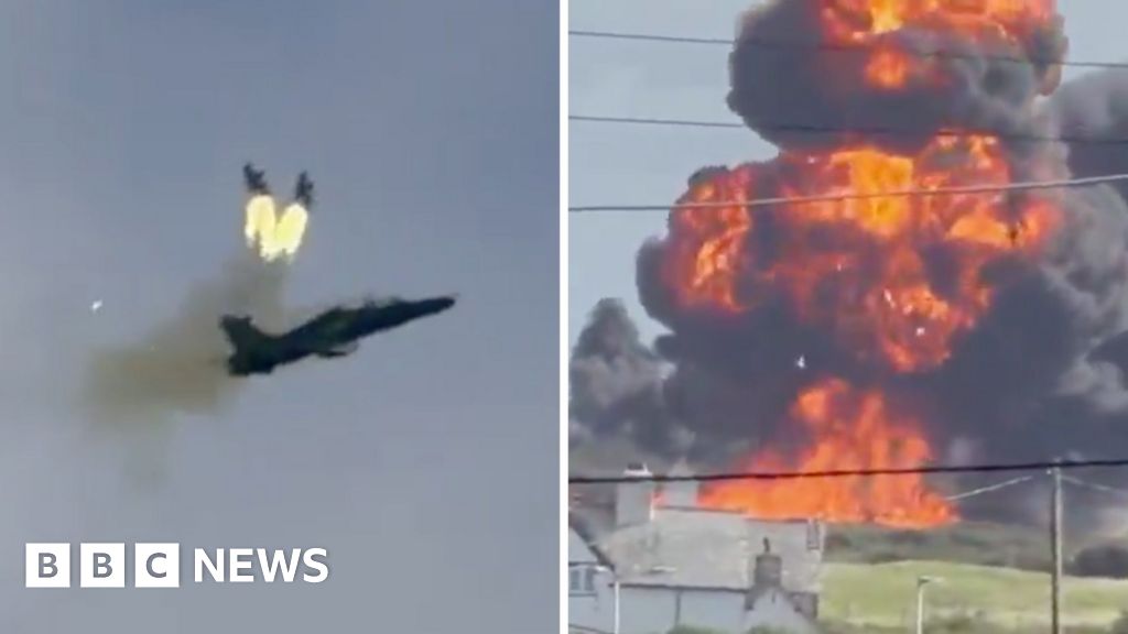 Watch: Pilots eject as RAF jet crashes in WalesThe two pilots ejected from the jet before crash and sustained minor injuries.3 hrs agoWales Watch: Pilots eject as RAF jet crashes in WalesThe two pilots ejected from the jet before crash and sustained minor injuries.3 hrs agoWales