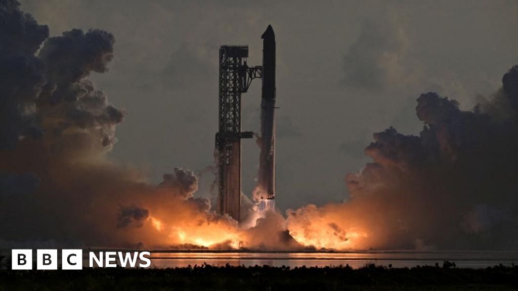Watch: From launch to fiery splashdown, SpaceX's Starship completes orbit testA thunderous lift off, rapid satellite deployments and a fiery ending. That's how SpaceX's 14th launch of its Starship rocket panned out today.
4 hrs agoUS & Canada Watch: From launch to fiery splashdown, SpaceX's Starship completes orbit testA thunderous lift off, rapid satellite deployments and a fiery ending. That's how SpaceX's 14th launch of its Starship rocket panned out today.
4 hrs agoUS & Canada