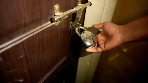 Deepak Jasrotia A lock bolted at the door of the Satyawadi Rakshak Party's office in Anand city of Gujarat 