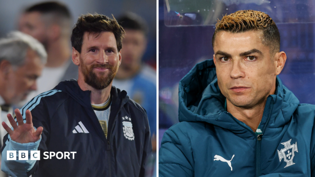 Two icons, a glorious farewell and a potentially bitter endingAs Lionel Messi's international career ends in fond farewell, Cristiano Ronaldo's is at risk of petering out. BBC Sport takes a look at what could be the end of the international career's of two football greats.38 mins agoFootball Two icons, a glorious farewell and a potentially bitter endingAs Lionel Messi's international career ends in fond farewell, Cristiano Ronaldo's is at risk of petering out. BBC Sport takes a look at what could be the end of the international career's of two football greats.38 mins agoFootball