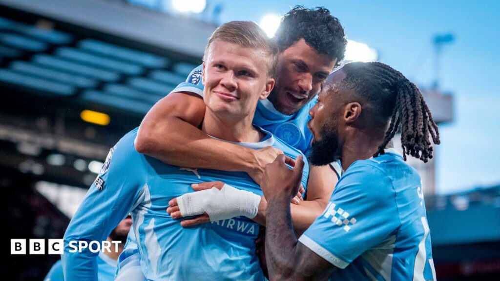 Man City cruise to statement win over 10-man LiverpoolManchester City beat Liverpool in their first game since being found guilty of breaching the Premier League's financial rules.