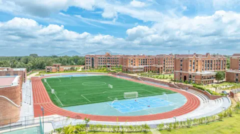 Harrow School, Bengaluru A view of the Harrow School, Bengaluru with its expansive football field and running track. 