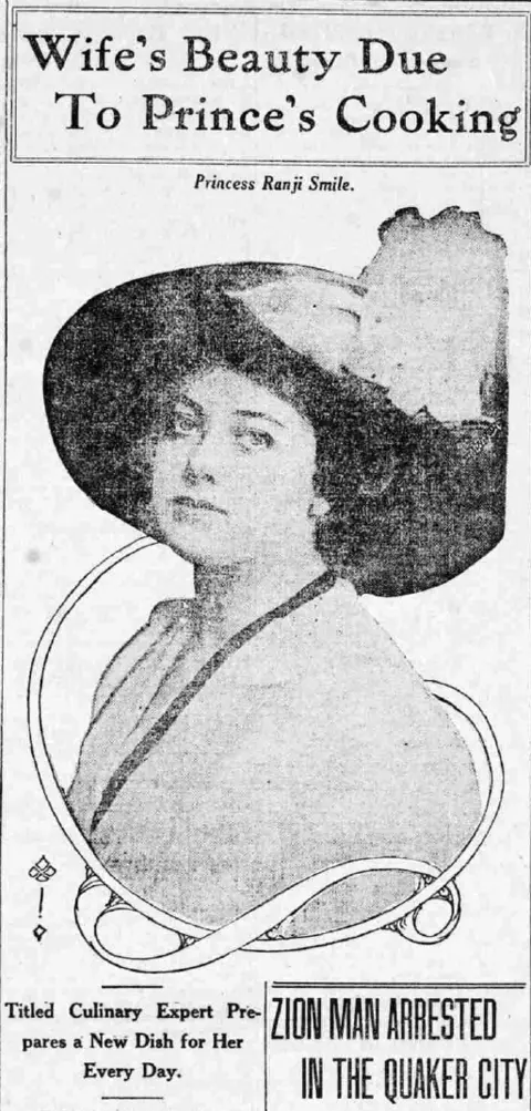 Courtesy: Dinyar Patel Ranji Smile's wife - Salt Lake City Tribune - 1913