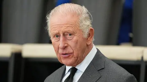 Aaron Chown - WPA Pool/Getty Images King Charles III in a grey suit pictured October 21, 2026