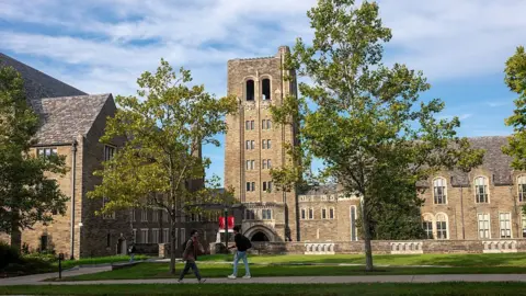 Getty Images Students walk on the campus of Cornell University a day after on September 30, 2026, in Ithaca, New York. 